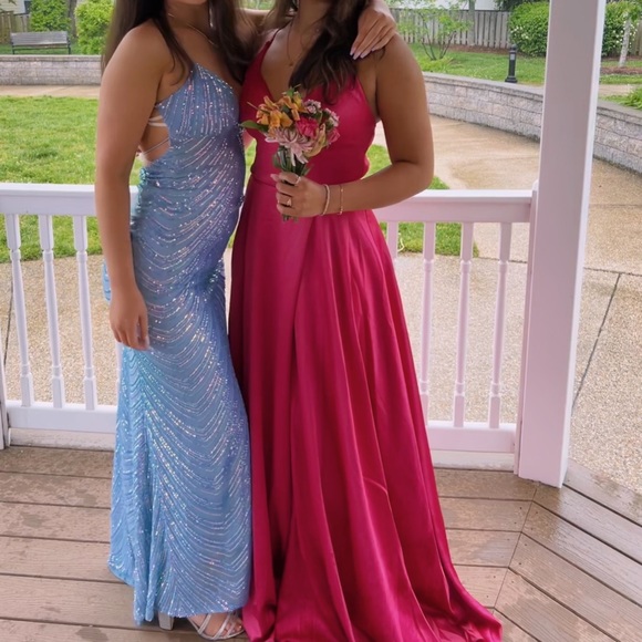 fuschia/magenta pink prom dress - Picture 1 of 4